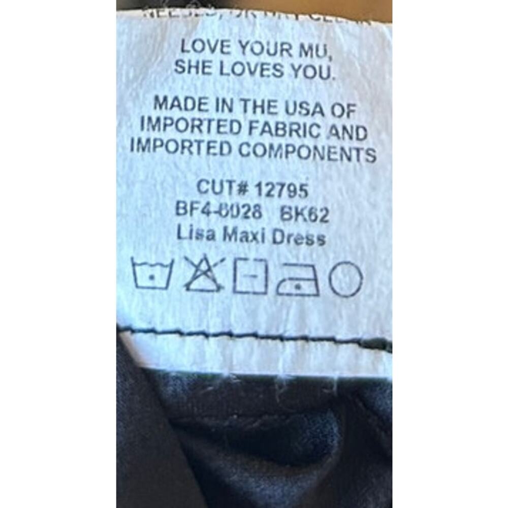 Show Me Your Mumu Lisa Maxi Dress in Black Luxe Satin L - Picture 9 of 10